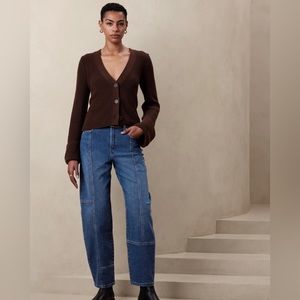 Banana Republic High Rise Utility Barrel Jean